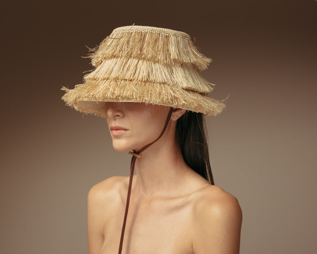 Frayed Lamp Shade Crochet hat – Sensi Studio display picture 3