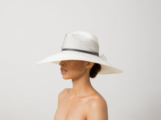 "Glamour" Extra Long Brim Panama Hat