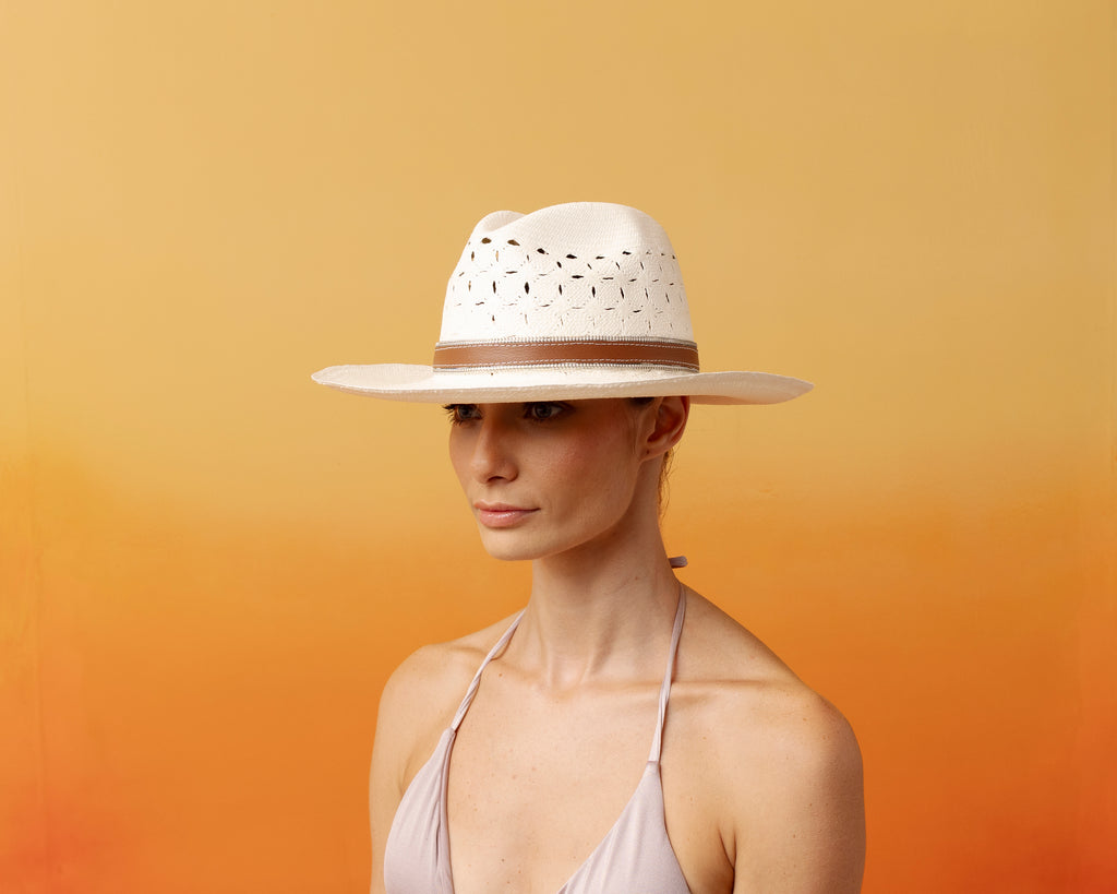 Open weave Llano Panama hat long brim – Sensi Studio display picture 1