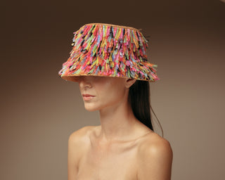 Frayed Lampshade Crochet hat