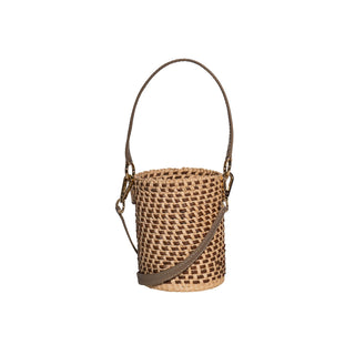 Palm Grid Bucket with Leather Strap