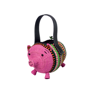 "Pig" Straw Bag