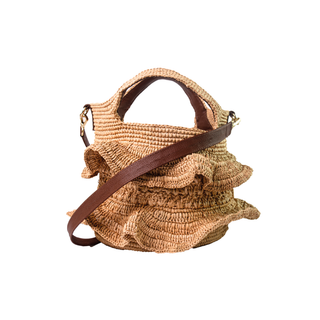 Ruffle Medium Bag with Leather Strap