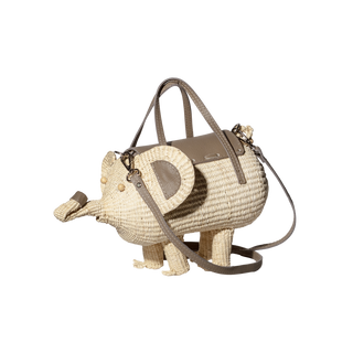 Woven Straw Elephant Bag