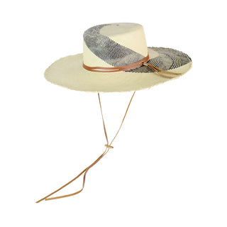 "Caracol" Frayed Cordovan Long Brim Hat