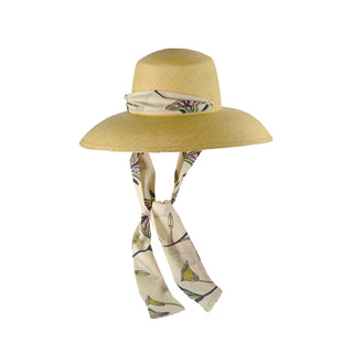 Lampshade Cordovan Long Brim Hat with Fabric Band