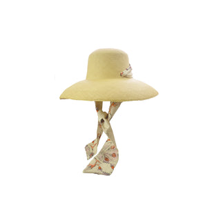 Lamp shade Cordovan Long Brim hat with Fabric band