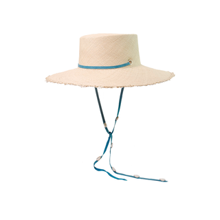 Long Brim Cordovan Hat with Leather & Seashells Band