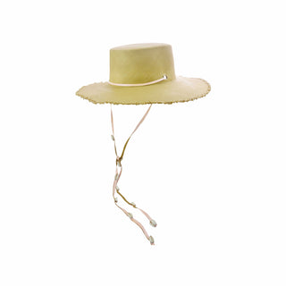 Long Brim Cordovan hat with Leather & Seashells band