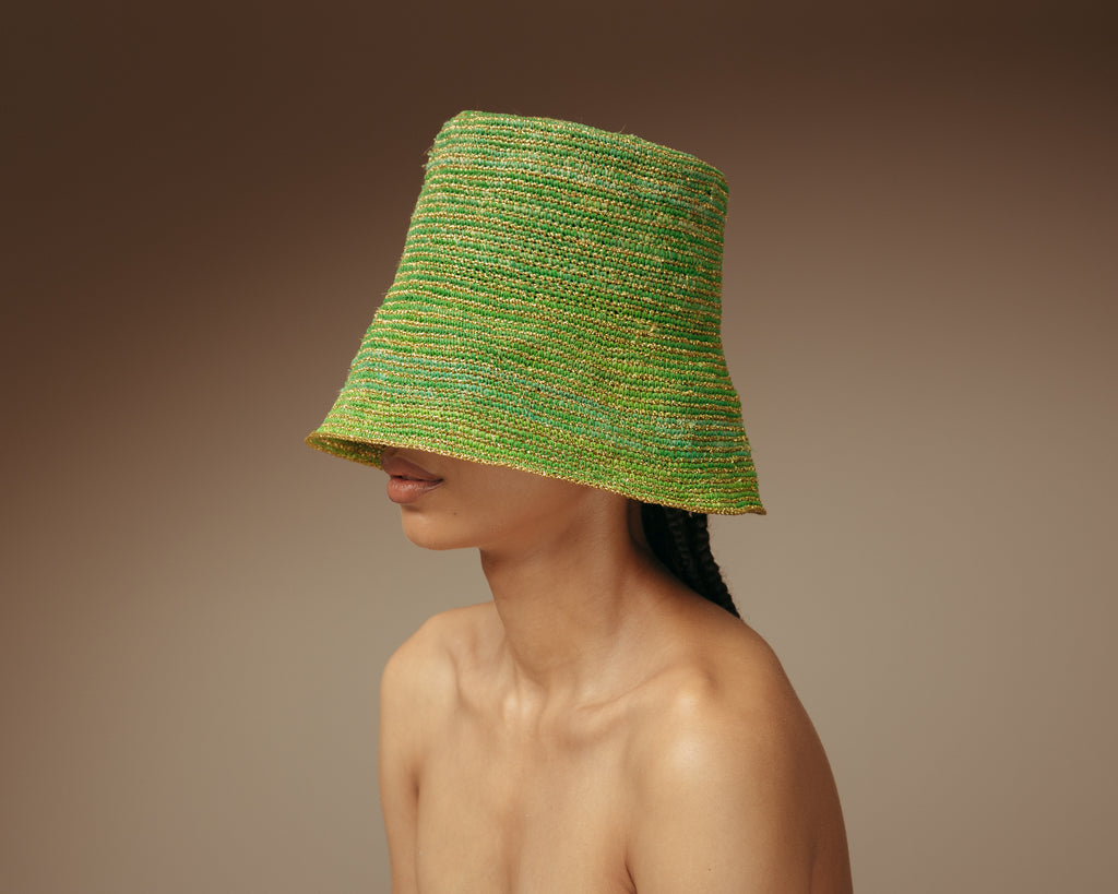 Lamp shade Crochet hat with Metallic Thread – Sensi Studio