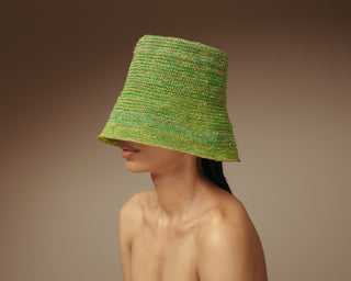 Lamp shade Crochet hat with Metallic Thread