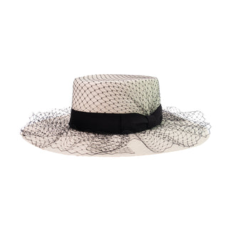 "Glamour" Long Brim Cordovan Hat