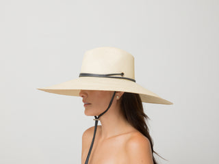 Aguacate Extra Long Brim Hat with Leather Band