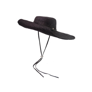 Crochet Extra Long Brim Hat with Leather Band