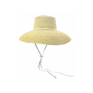 Lampshade Cordovan Crochet Long Brim Hat with Leather Band