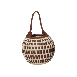 Sphere Straw & Leather Bag