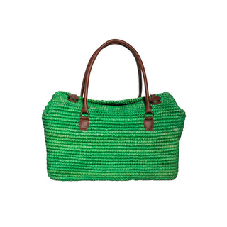 Toquilla Straw Tote with Leather Handles