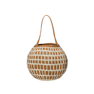 Sphere Straw & Leather Bag
