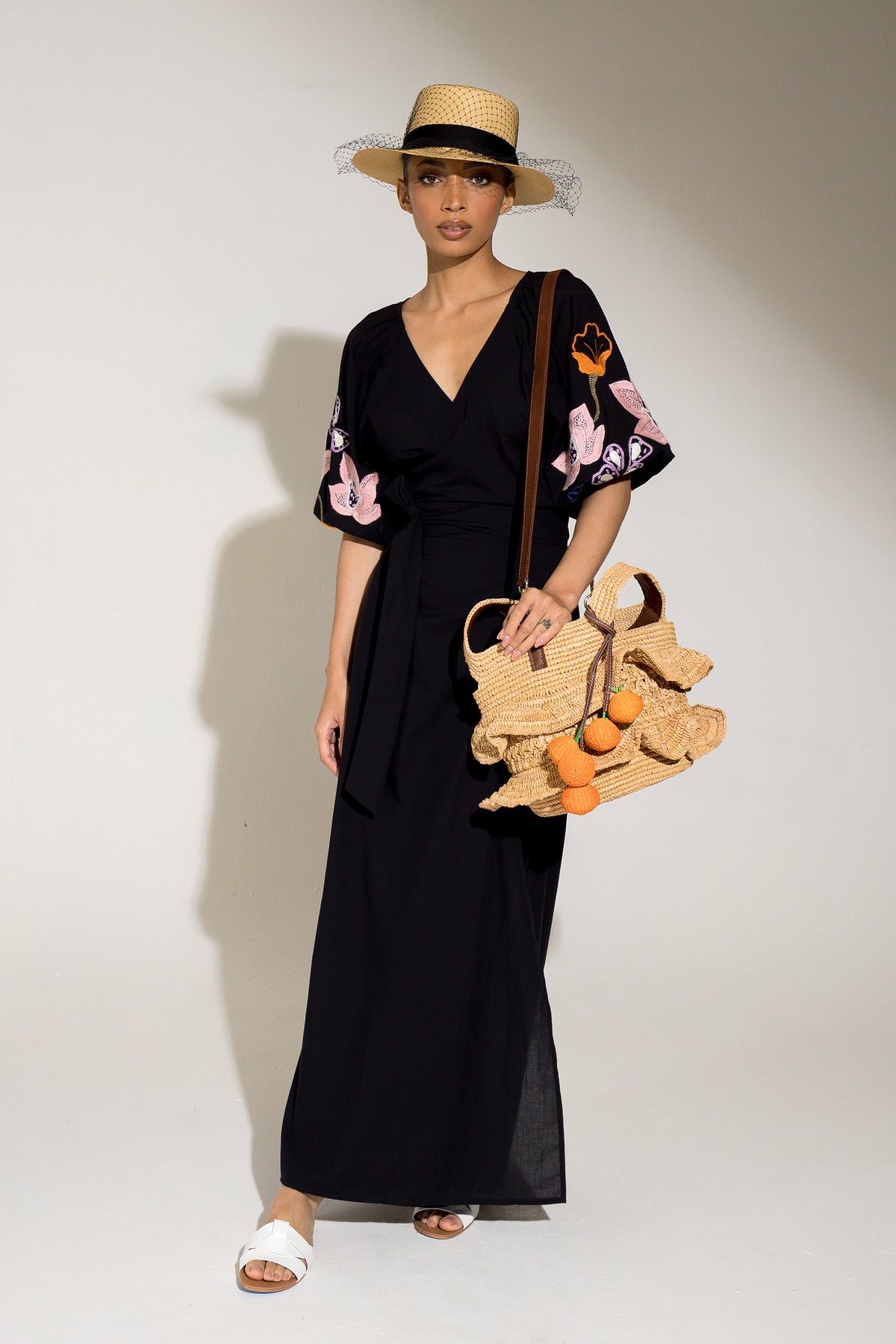 Ruffle Medium Bag with Leather Strap – Sensi Studio