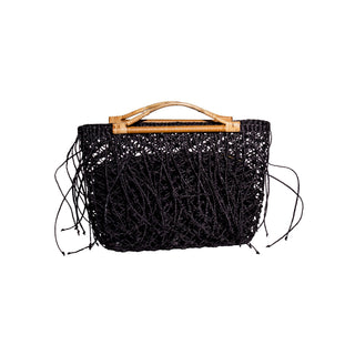 Bamboo Handle Fringe Bag