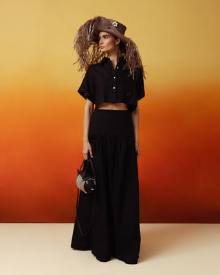 "Hace Calor" Short Sleeve Cropped Shirt