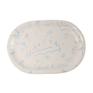 Ceramic Oval Platter “Life is a Beach” (Set of 2)