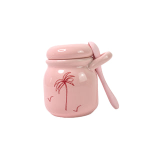 Ceramic Jar & Spoon “Life is a Beach” (Set of 2)