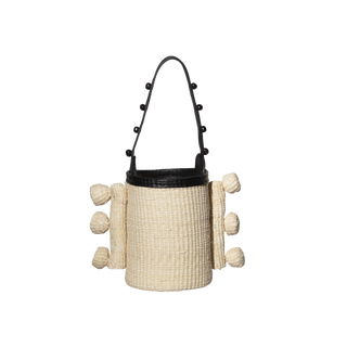Scallop Mini Bucket Bag with Leather Handles