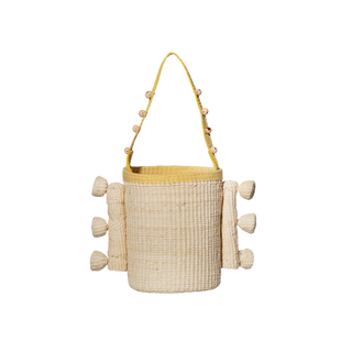 Scallop Mini Bucket Bag with Leather Handles