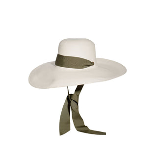 Extra long brim cordovan with adjustable grosgrain ribbon band