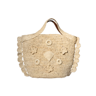 Floral Straw Basket Bag