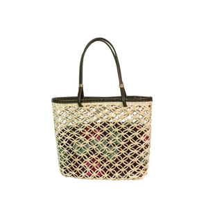 Open Weave Mini Tote bag with linen cosmetic bag