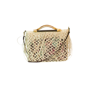 Open Weave Tote bag with linen cosmetic bag