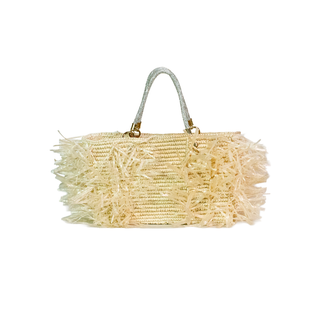 Fringed Structured Medium Tote