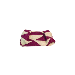 Sisal mini pouch with printed fabric lining