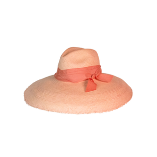 Panama hat frayed extra long brim with triple twist band
