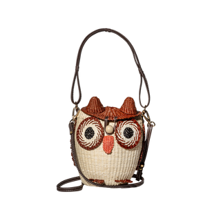 Woven Straw Owl Bag