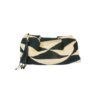 Sisal Mini Pouch with leather tassel charm