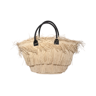 Medium basket with frayed border  & fringes