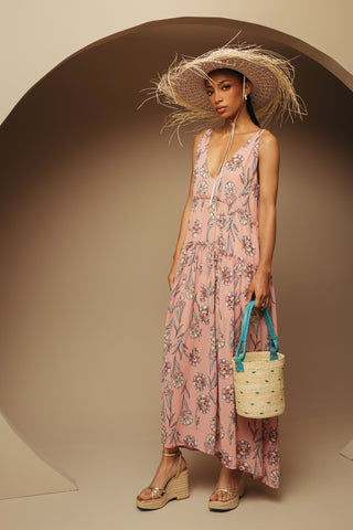V Neck Gathered Dress