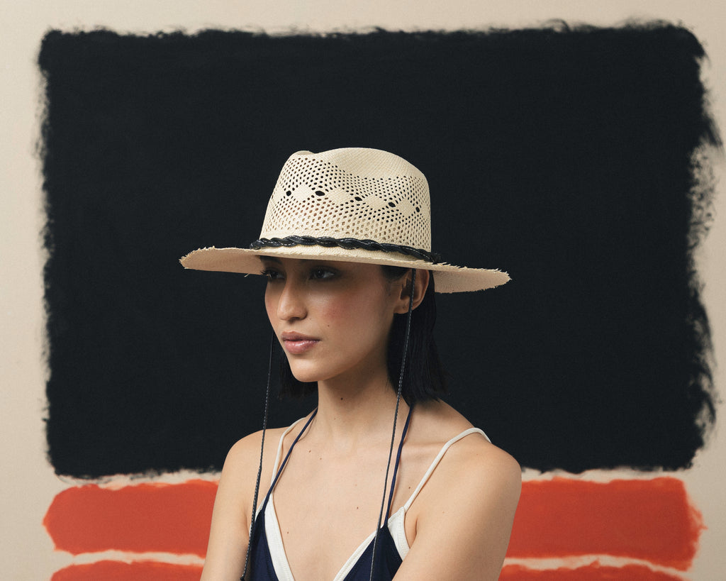 Frayed Open Weave Aguacate Hat with Leather Braid – Sensi Studio