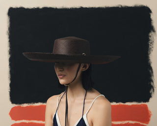 Cordovan Hat Extra Long Brim with Leather Band