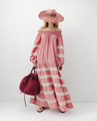 Straples Balloon Sleeve Maxi Dress