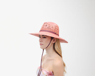 Pattern Panama Hat Long Brim