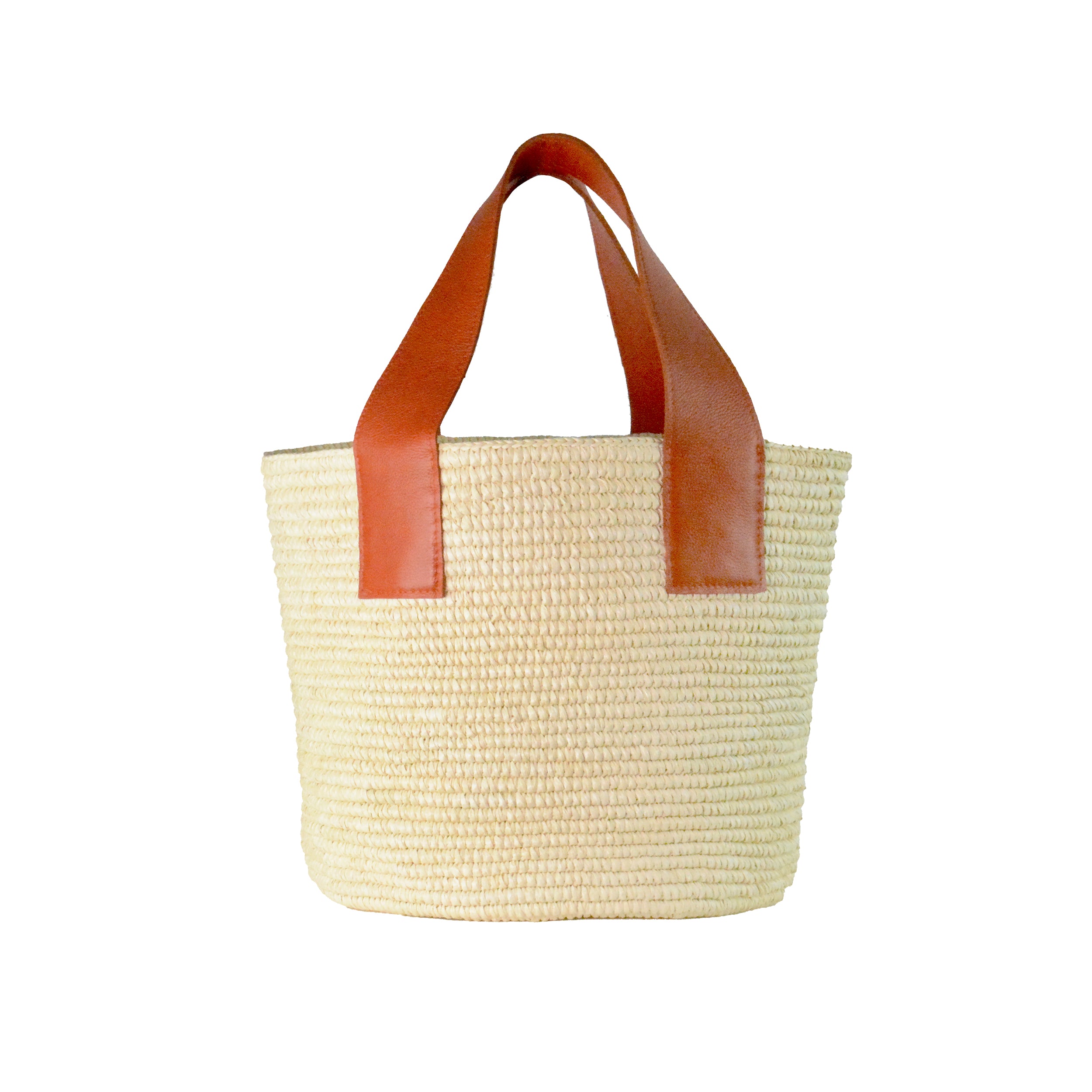 Maxi Tote Woven Straw With Leather Handle - Main Image
