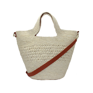 Texturized Maxi Bag With Leather Strap