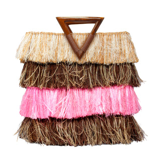 Color Block Frayed Tote