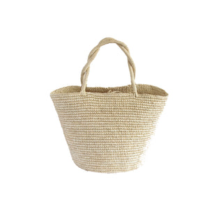 Baby tote woven straw solid