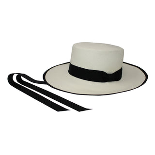 Long Brim Cordovan Hat With Riveted Edge and Inner Adjustable Ribbon