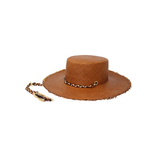 Long Brim Cordovan Hat With Braid Band
